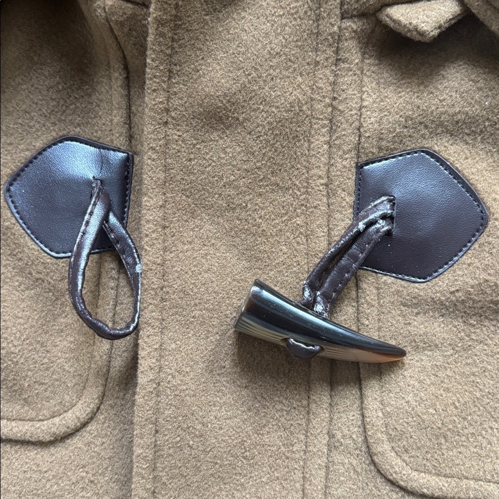 Cole Haan Men's Wool Blend Duffle Coat Small Removable Hood Fabric Made in Italy - Picture 13 of 16